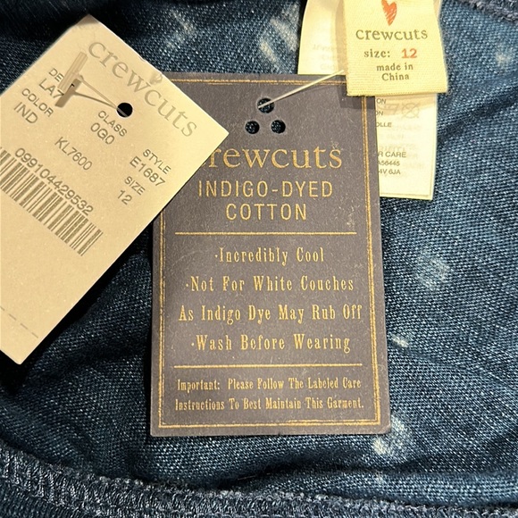 J Crew Crewcuts Indigo Dyed joggers sz 12 NWT - Picture 7 of 8